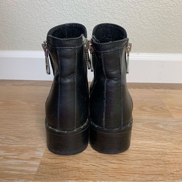 Steve Madden Lanna Black Leather Studded Ankle Boots - Picture 11 of 14